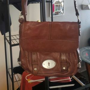 FOSSIL BROWN LEATHER SATCHEL
